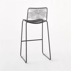 Alpha Black Metal Bar Stool -Cb2 Pop Shop AlphaBlackBarstoolII3QBSSS21