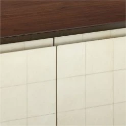 Altea White Vellum And Walnut Wood Media Console 17 Altea White Vellum And Walnut Wood Media Console -Cb2 Pop Shop AlteaMediaCredenzaAV2SSS23