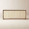 Altea White Vellum And Walnut Wood Media Console 1 Altea White Vellum And Walnut Wood Media Console -Cb2 Pop Shop AlteaMediaCredenzaSHS23