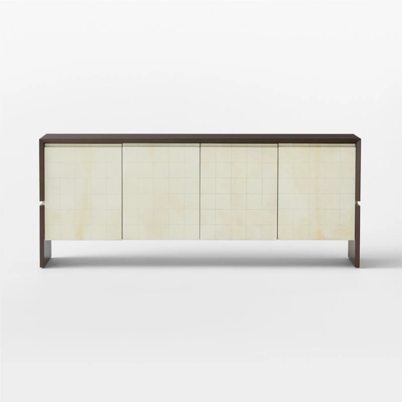 Altea White Vellum And Walnut Wood Media Console 4 Altea White Vellum And Walnut Wood Media Console - Image 2