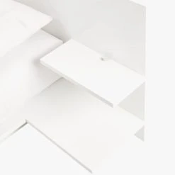 Andes High-Gloss White Platform Queen Bed With Nightstands 9 Andes High-Gloss White Platform Queen Bed With Nightstands -Cb2 Pop Shop AndesBedWhiteKingAVF17