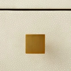 Avalon 3-Drawer Gold Desk With Ivory Shagreen Top -Cb2 Pop Shop AvalonIvoryFauxShgrnDeskAV20