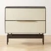 Avers 2-Drawer Plaster And Black Metal Nightstand