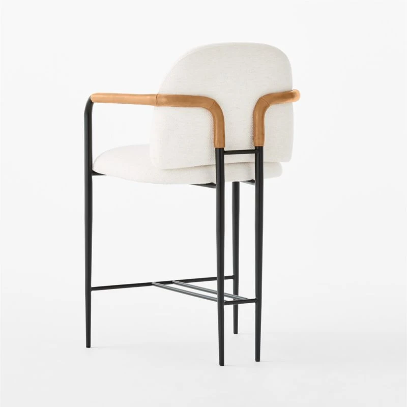 Avont White Upholstered Counter Stool 7 Avont White Upholstered Counter Stool - Image 5