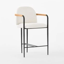 Avont White Upholstered Counter Stool Set Of 2 -Cb2 Pop Shop AvontSnowCounterStool3QSSS23 1