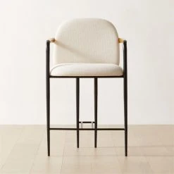Avont White Upholstered Counter Stool