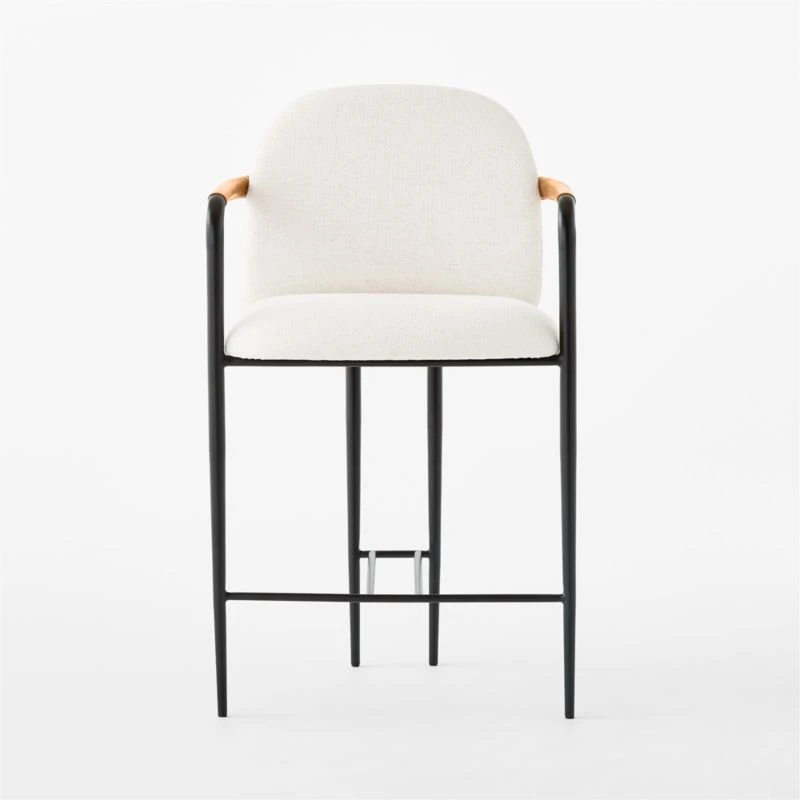 Avont White Upholstered Counter Stool 4 Avont White Upholstered Counter Stool - Image 2