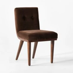 Axel Tufted Mocha Velvet Dining Chair -Cb2 Pop Shop AxelTftdWdBckChairChclt3QSSF22