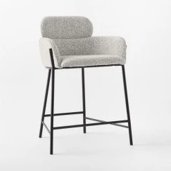 Azalea Boucle Upholstered Counter Stool Set Of 2 -Cb2 Pop Shop AzaleaBoucleCounterStool3QSSF21