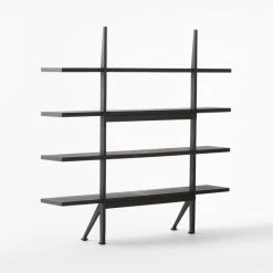 Azzurra Black Metal And Wood Bookshelf -Cb2 Pop Shop AzzurraBookcase3QBSSF22