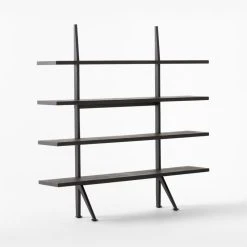 Azzurra Black Metal And Wood Bookshelf -Cb2 Pop Shop AzzurraBookcase3QSSF22