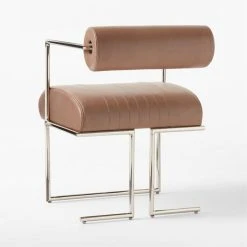 Barber Brown Leather Dining Chair -Cb2 Pop Shop BarberLeatherChair3QBSSSF23