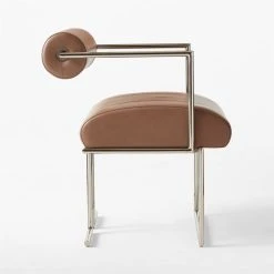 Barber Brown Leather Dining Chair -Cb2 Pop Shop BarberLeatherChairSDSSSF23