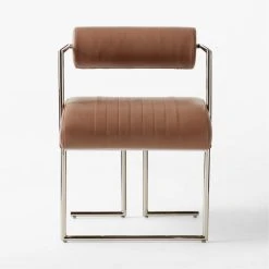Barber Brown Leather Dining Chair -Cb2 Pop Shop BarberLeatherChairSOSSSF23