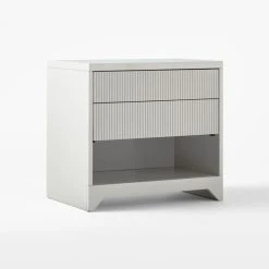 Barton 2-Drawer High-Gloss Grey Lacquered Nightstand -Cb2 Pop Shop BartonHiGlsLcqdNghtstnd3QSSS22