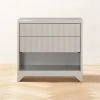 Barton 2-Drawer High-Gloss Grey Lacquered Nightstand