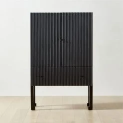 Bayamo Dark Blue Wood Bar Cabinet