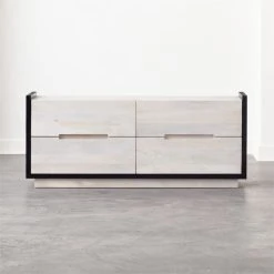 Beaufort 4-Drawer Whitewashed Wood Dresser