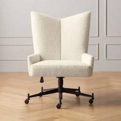 Bowtie Cream Boucle Office Chair Model 3002