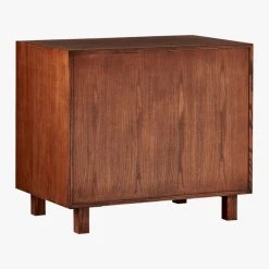 Inline Oak Wood 4-Drawer File Cabinet With Brass Handles -Cb2 Pop Shop BrassInlineFileDrawers3QBF17