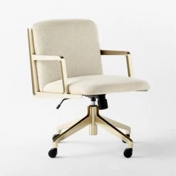 Brecha Ivory Upholstered Office Chair -Cb2 Pop Shop BrechaIvoryChair3QSSS23