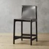 Burano Charcoal Grey Leather Sling Counter Stool Set Of 2 -Cb2 Pop Shop BuranoCntrStoolChrcl24inSHF18 1x1