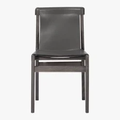 Burano Charcoal Grey Leather Sling Chair -Cb2 Pop Shop BuranoLthrChrChrclF18 1