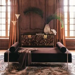 Tiled Horn And Acacia Wood Credenza -Cb2 Pop Shop CB2FA22 17A Hero