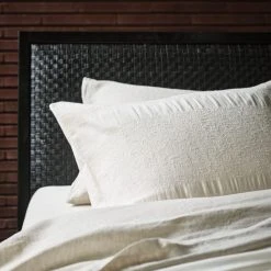 Pietro Woven Black Leather Queen Bed -Cb2 Pop Shop CB2FA22 27A DET 01