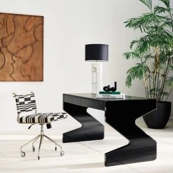 Vicino Black And White Patterned Upholstered Office Chair -Cb2 Pop Shop CB2SP23 PR 02A V1