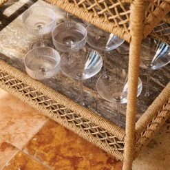 Remo Travertine And Rattan Outdoor Bar Cart -Cb2 Pop Shop CB2SU23 RC 03C 011