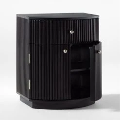 Cameo Curved Black Wood Nightstand With Drawer 14 Cameo Curved Black Wood Nightstand With Drawer -Cb2 Pop Shop CameoBlkCrvdNightstand3QAVSSS22