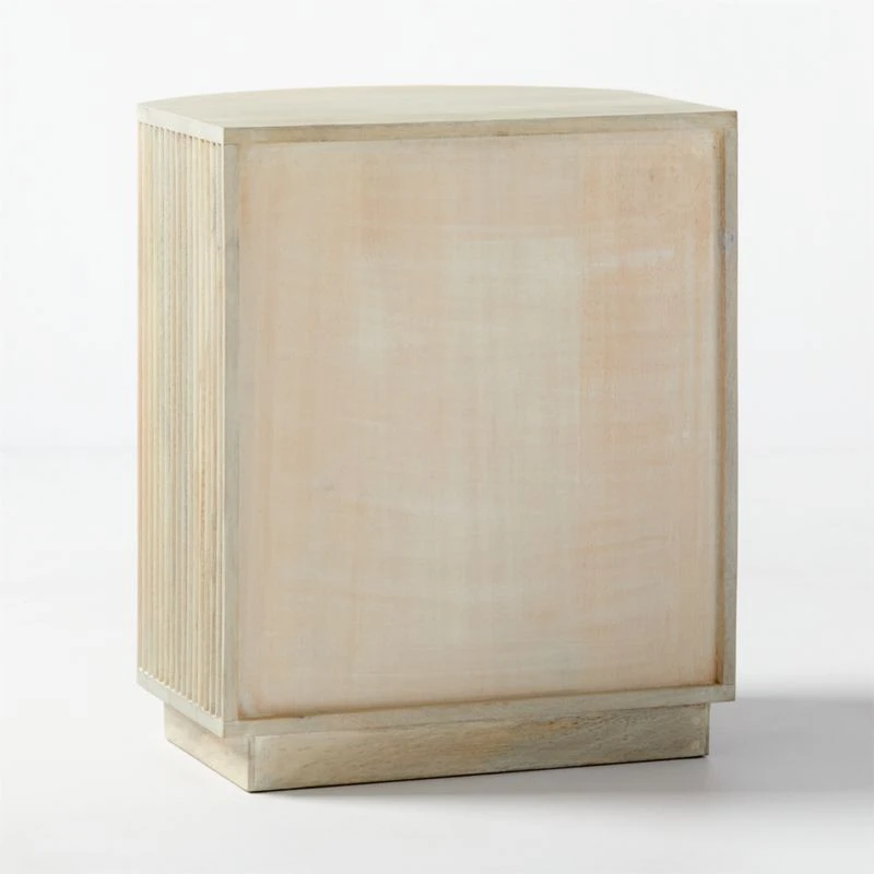 Cameo Curved Whitewashed Wood Nightstand With Drawer 11 Cameo Curved Whitewashed Wood Nightstand With Drawer - Image 9