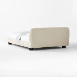 Cantar Ivory Velvet Upholstered Queen Bed 13 Cantar Ivory Velvet Upholstered Queen Bed -Cb2 Pop Shop CantarIvoryVelvetQBed3QBSSS23