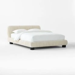 Cantar Ivory Velvet Upholstered Queen Bed 11 Cantar Ivory Velvet Upholstered Queen Bed -Cb2 Pop Shop CantarIvoryVelvetQBed3QSSS23