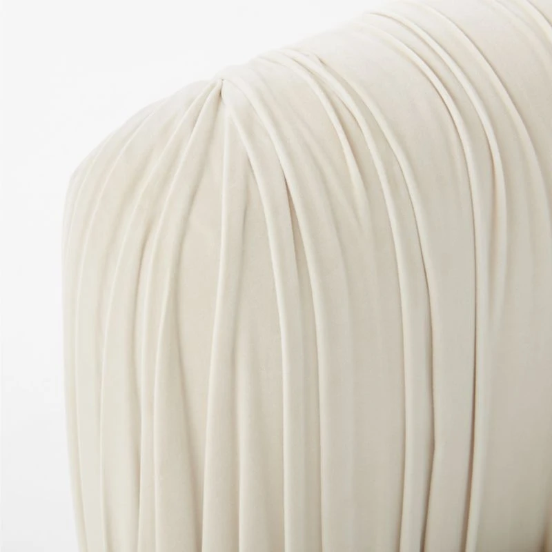 Cantar Ivory Velvet Upholstered Queen Bed 8 Cantar Ivory Velvet Upholstered Queen Bed - Image 6