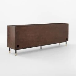 Carbon Brown Burl Wood Media Console -Cb2 Pop Shop CarbonBnBrlWdMdCredenza3QBSSF22