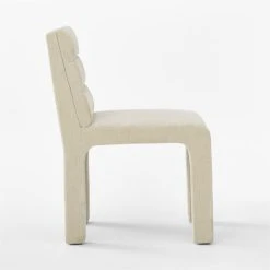 Castell Cream Channel Tufted Dining Chair -Cb2 Pop Shop CastellTftdDiningChrSsmSDSSF22