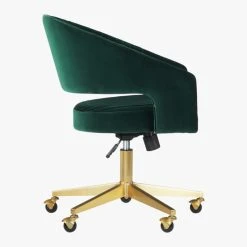 Channel Green Velvet Office Chair 13 Channel Green Velvet Office Chair -Cb2 Pop Shop ChannelGrnVlvtOffcChairSDF19