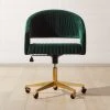 Channel Green Velvet Office Chair -Cb2 Pop Shop ChannelGrnVlvtOffcChairSHF19 1x1