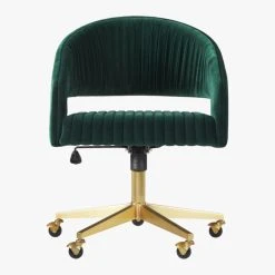 Channel Green Velvet Office Chair 11 Channel Green Velvet Office Chair -Cb2 Pop Shop ChannelGrnVlvtOffcChairSOF19