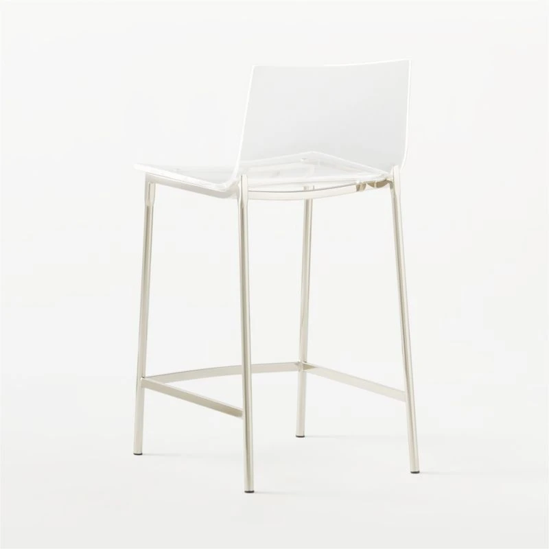 Chiaro Clear Counter Stool Nickel Set Of 2 8 Chiaro Clear Counter Stool Nickel Set Of 2 - Image 6