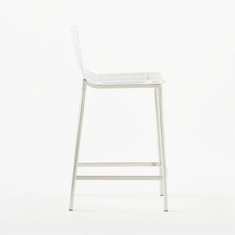 Chiaro Clear Counter Stool Nickel Set Of 2 7 Chiaro Clear Counter Stool Nickel Set Of 2 - Image 5