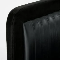 Claudette Black Leather And Velvet Upholstered Queen Bed -Cb2 Pop Shop ClaudetteVlvtNLthrQBedAVSSS23