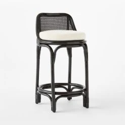 Coba Black Rattan Counter Stool -Cb2 Pop Shop CobaCaneCounterStool3QSSF22