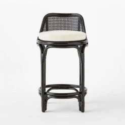 Coba Black Rattan Counter Stool -Cb2 Pop Shop CobaCaneCounterStoolSOSSF22