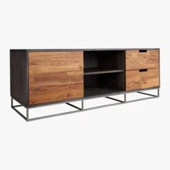 Congo Wood Media Console 56'' 13 Congo Wood Media Console 56'' -Cb2 Pop Shop CongoMediaCredenza3QS16
