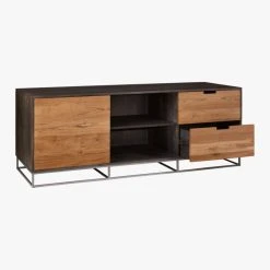 Congo Wood Media Console 65'' -Cb2 Pop Shop CongoMediaCredenzaLarge3QAVS17