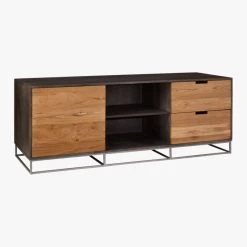 Congo Wood Media Console 65'' -Cb2 Pop Shop CongoMediaCredenzaLarge3QS17