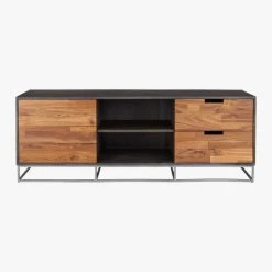 Congo Wood Media Console 56'' 15 Congo Wood Media Console 56'' -Cb2 Pop Shop CongoMediaCredenzaS16